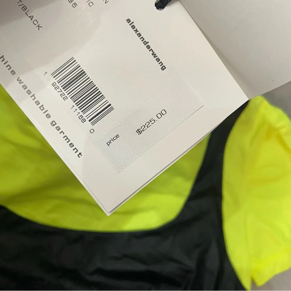 New! Alexander Wang Wash & Go Satin Jersey Logo Elastic Crop Top 27280 - Picture 5 of 8